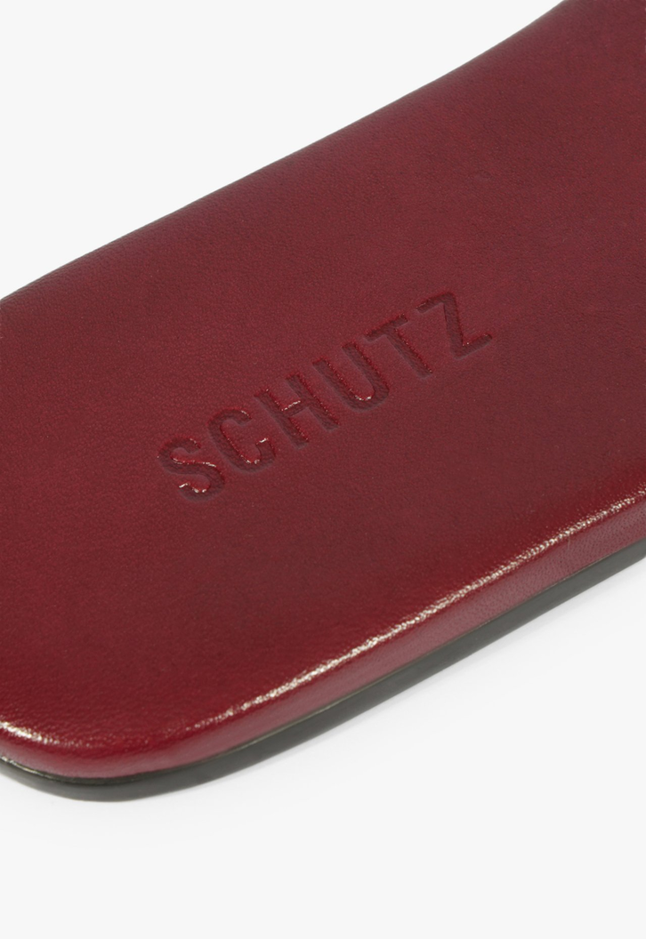 Slide Fresh Boho Couro Vermelho