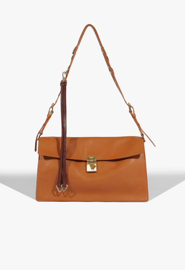 Bolsa Tiracolo Média The Coolest Bag Couro Marrom | ZZ MALL