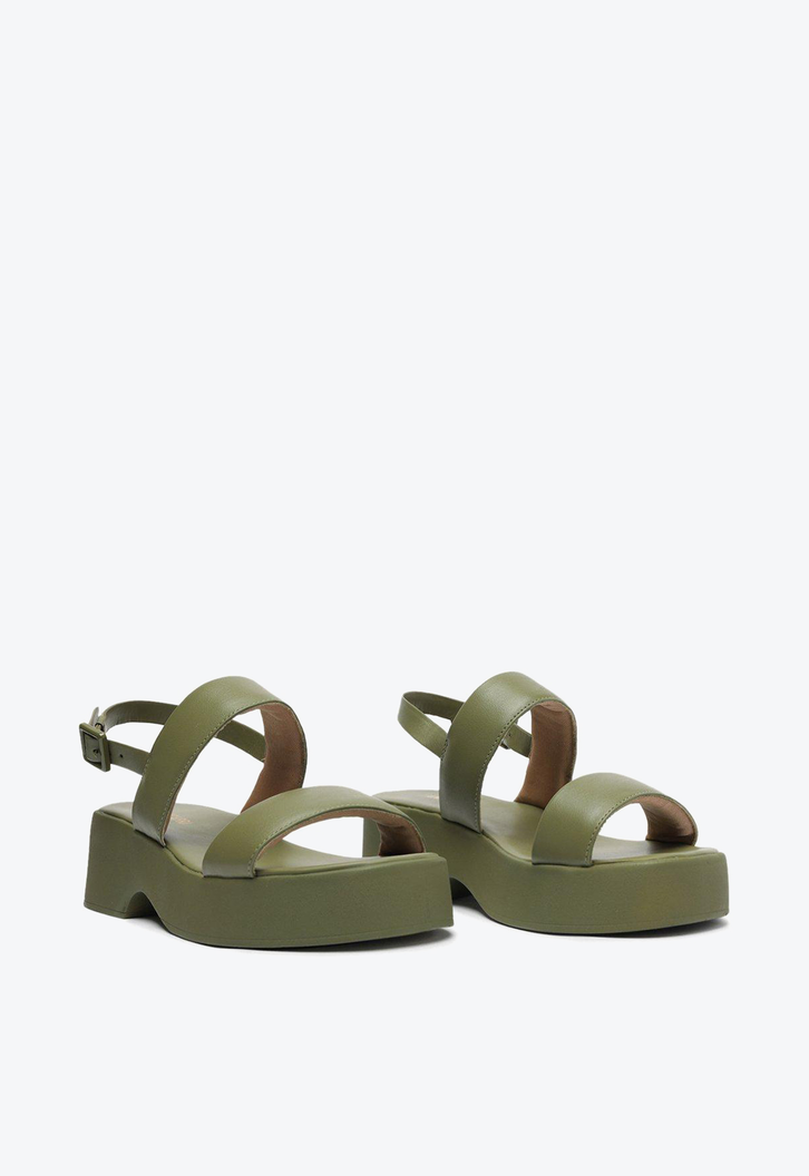 Sandália Flatform Verde Anacapri Mirella Duas Tiras