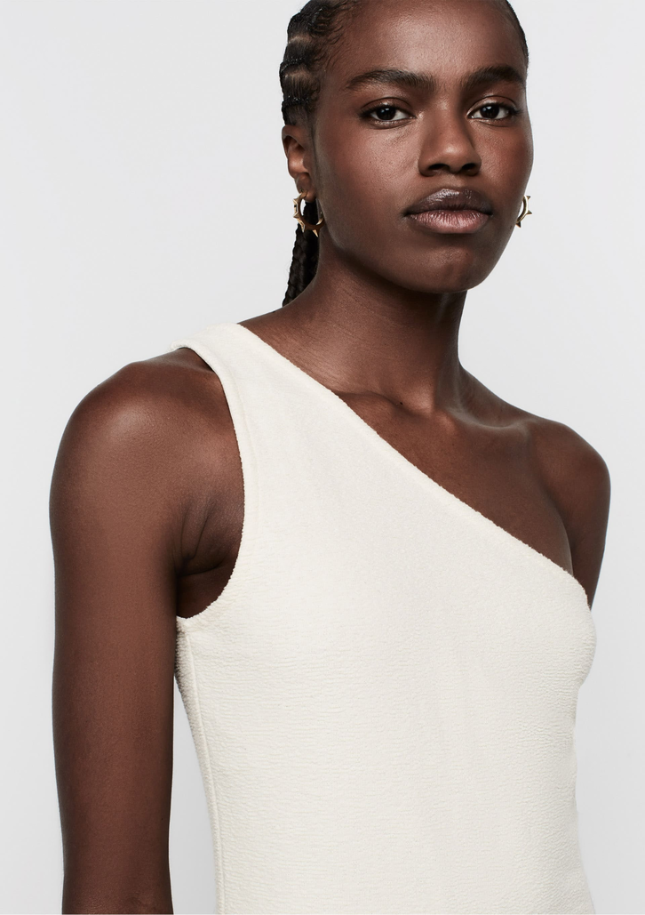 Body Off-White DZARM Ajustado Texturizado Com Elastano