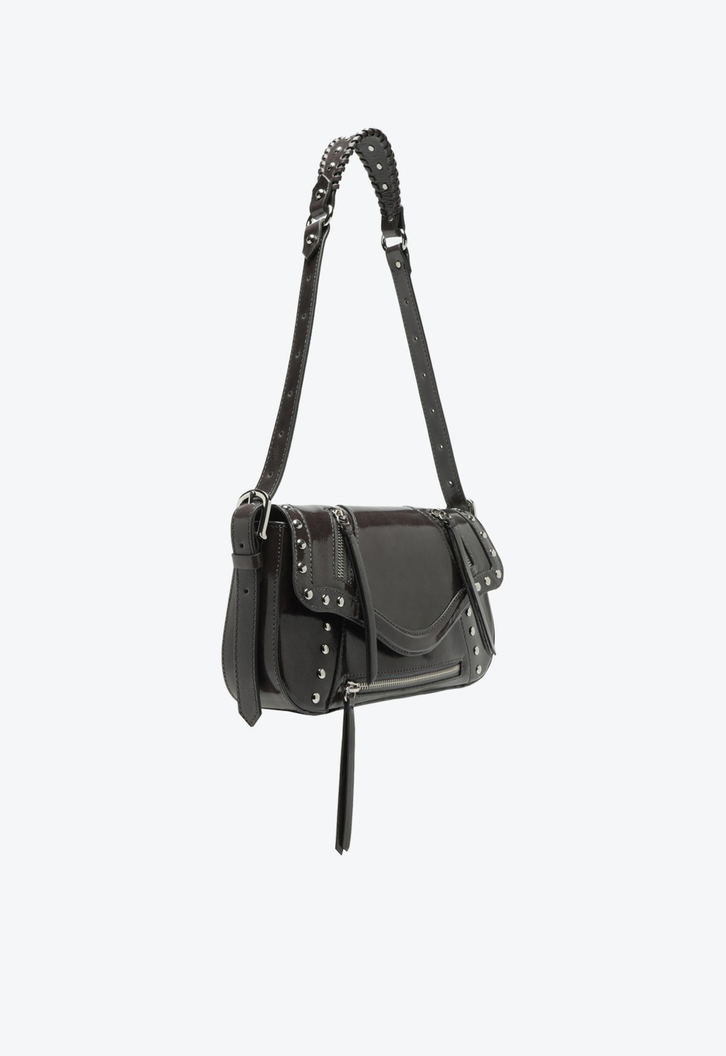 Bolsa Shoulder Groove Couro Cinza