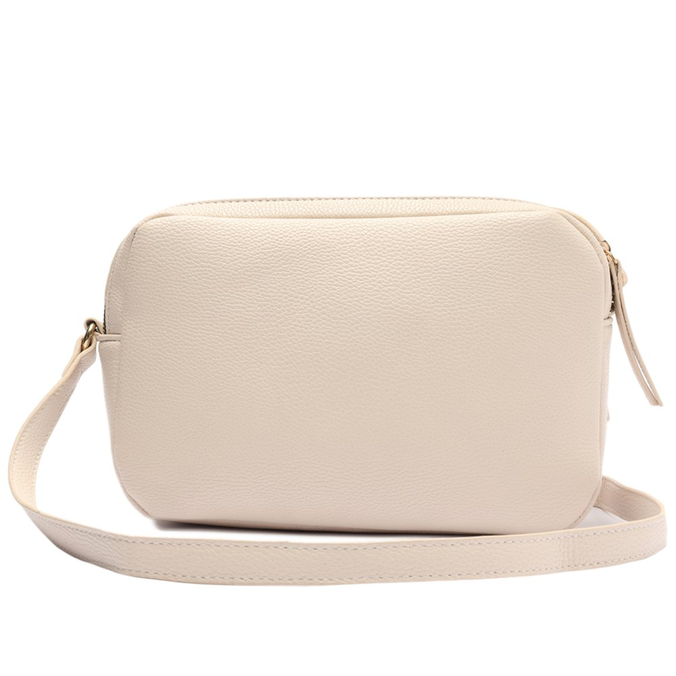 Crossbody Branca Anacapri Zíper Duplo Médio