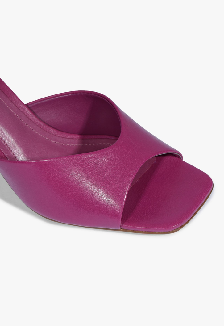 Mule couro rosa