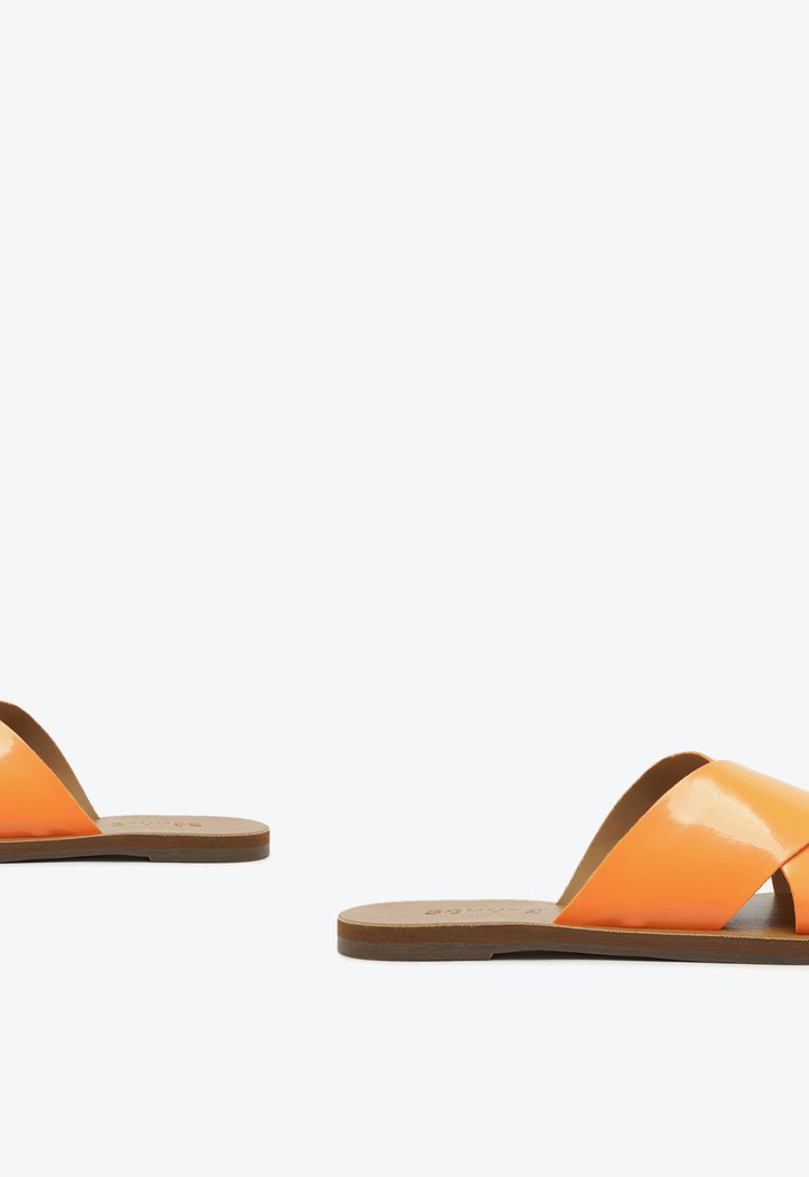 Kit Sandália Slide Cross Laranja Schutz Verniz
