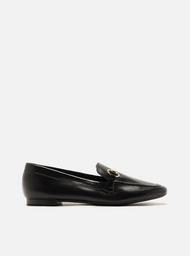 Mocassim Preto Couro Bico Quadrado Bridão | ZZ MALL