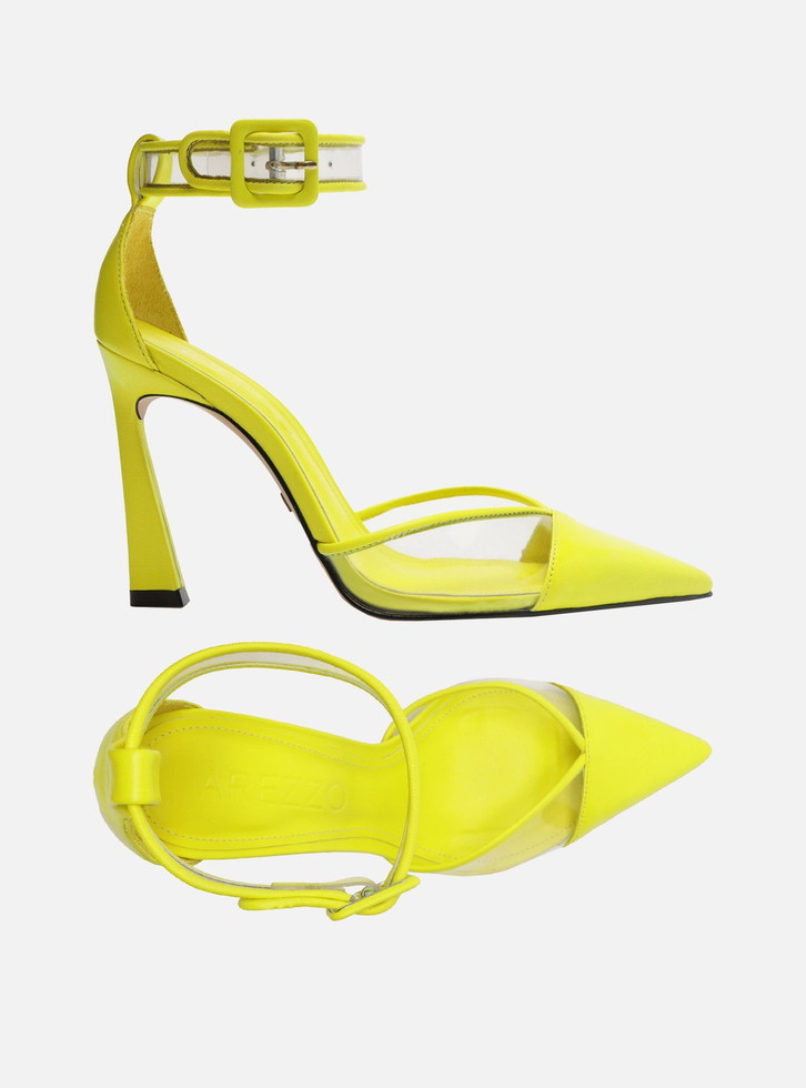 Scarpin top amarelo schutz