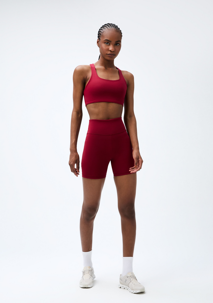 Bermuda Vermelha Hering Escura Esportiva Com Fio Lycra