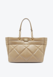 Bolsa Shopping Marrom Clara Schutz Grande Dazzle Couro