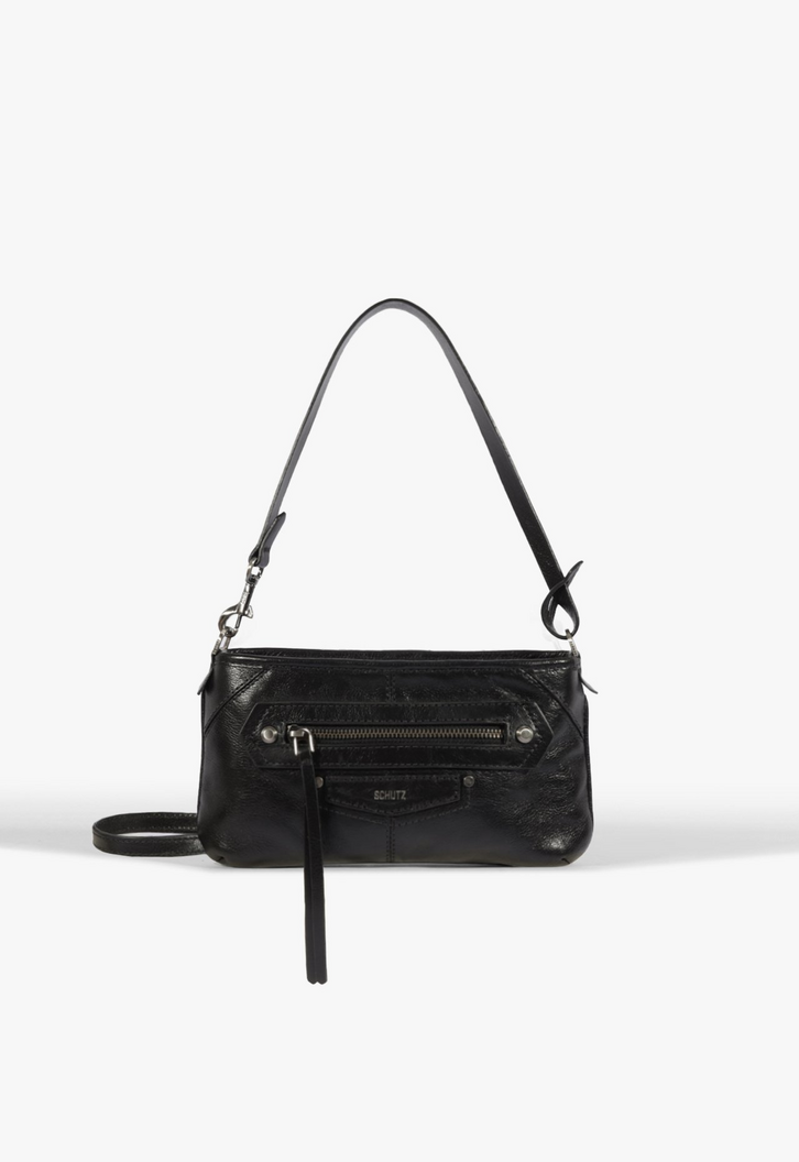 Bolsa Tiracolo Skylar Pequena Couro Preta | ZZ MALL