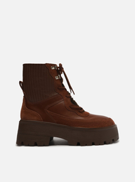 Bota Marrom Arezzo Cano Médio Tratorada Amarração