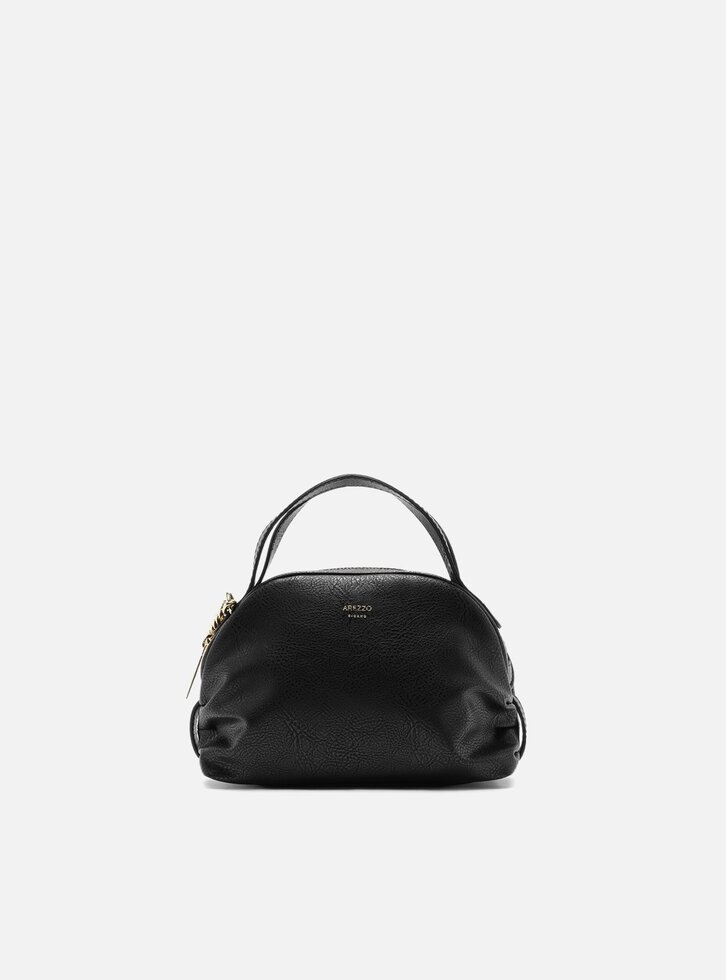 Bolsa Tiracolo Preta Pequena Corrente Dourada
