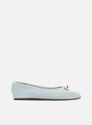 Sapatilha Azul Arezzo Couro Elástico Metal Bold
