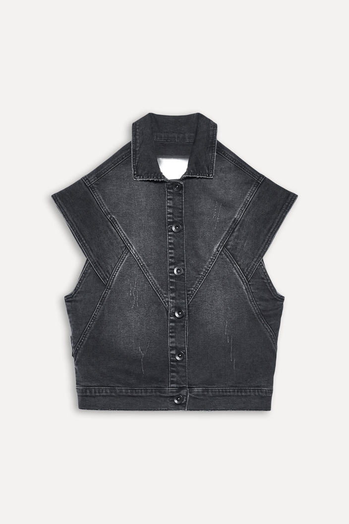 COLETE  PRETO REVERSA BLACK JEANS OVERSIZED