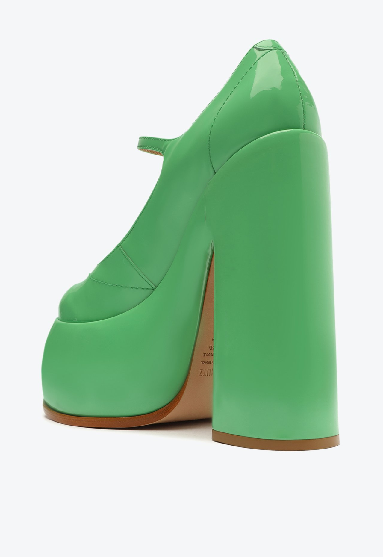 Sapato Scarpin Meia Pata Verde Schutz Zayne Verniz | ZZ MALL