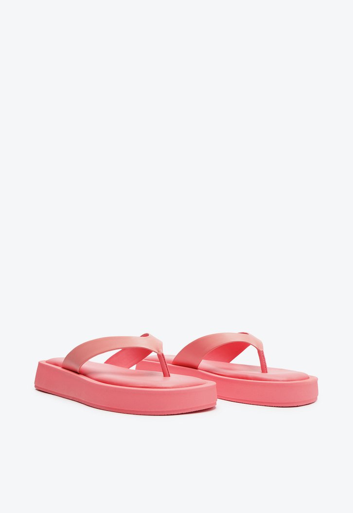 Sandália De Dedo Flatform Rosa Anacapri