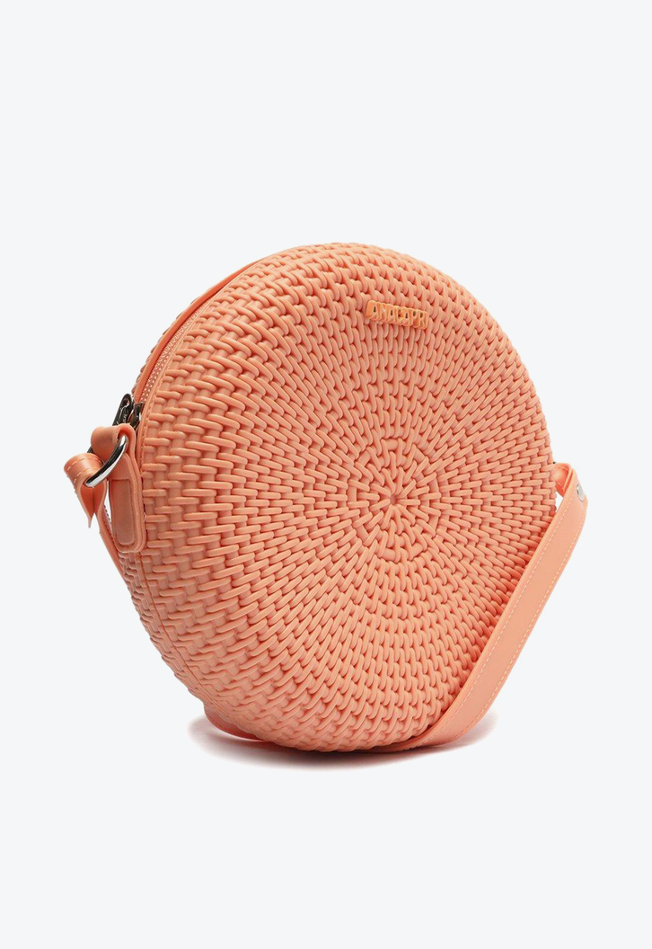 Crossbody Laranja Anacapri Redonda Veneza Texturizada Média