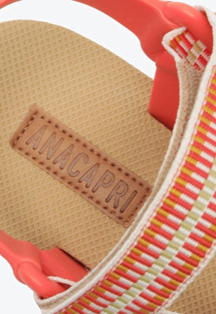 Sandália Papete Bicolor Bege e Laranja