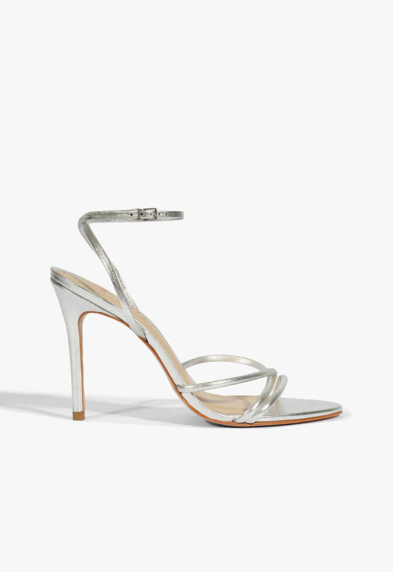 Sandália Prata Schutz Salto Alto Couro | ZZ MALL