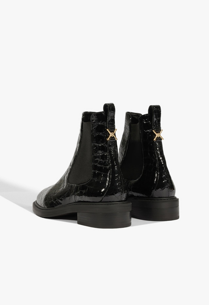 Bota Chelsea Croco Preta