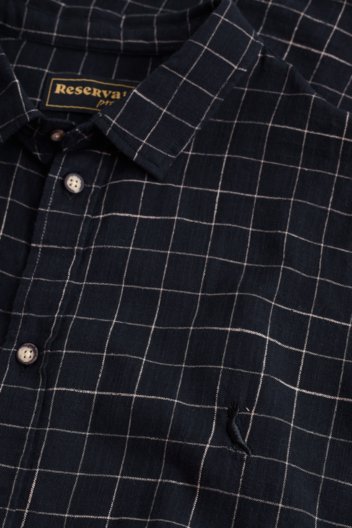 Camisa Preta Reserva Ml Xadrez Camp