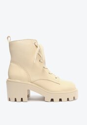 BOTA COTURNO BRANCA SCHUTZ SALTO MÉDIO COURO