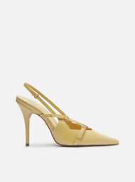 Scarpin Amarelo Arezzo Couro Salto Alto Slingback Amélia