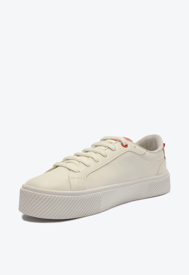 Tênis Flatform Branco Anacapri Lili Detalhe Rosa