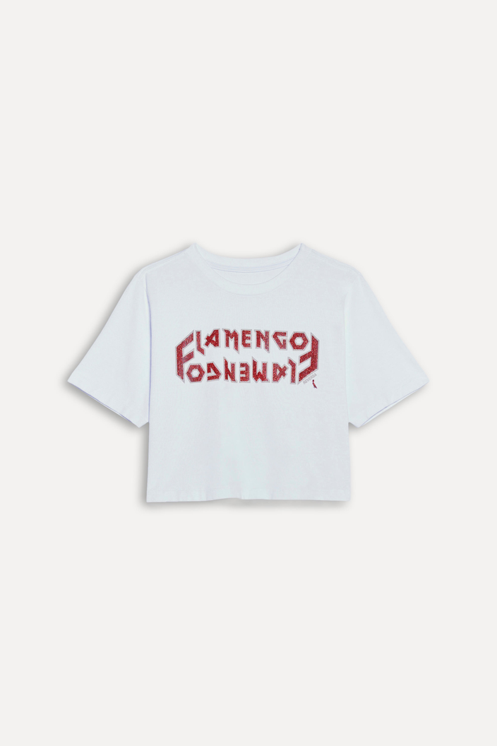 CAMISETA BRANCA REVERSA CROPPED FLAMENGO