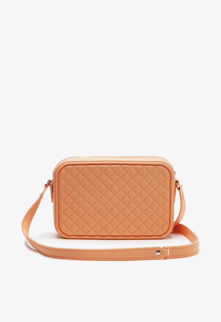 Bolsa Crossbody Laranja Anacapri Média Matelassê Triangular