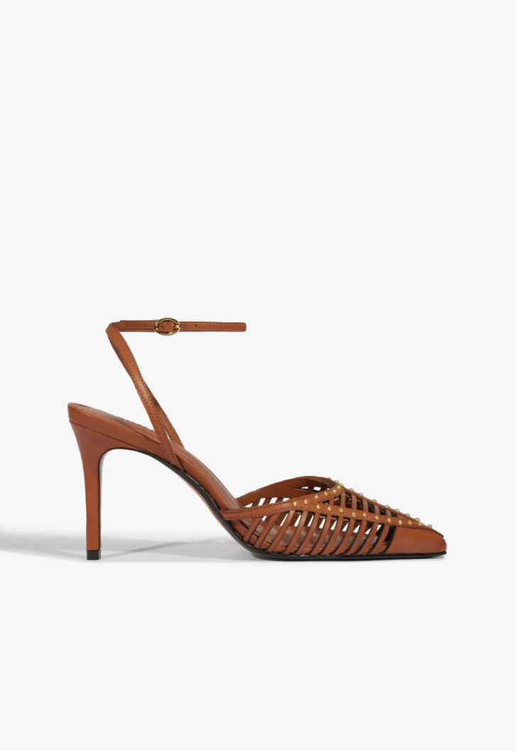 Scarpin Tammy Pump Couro Marrom