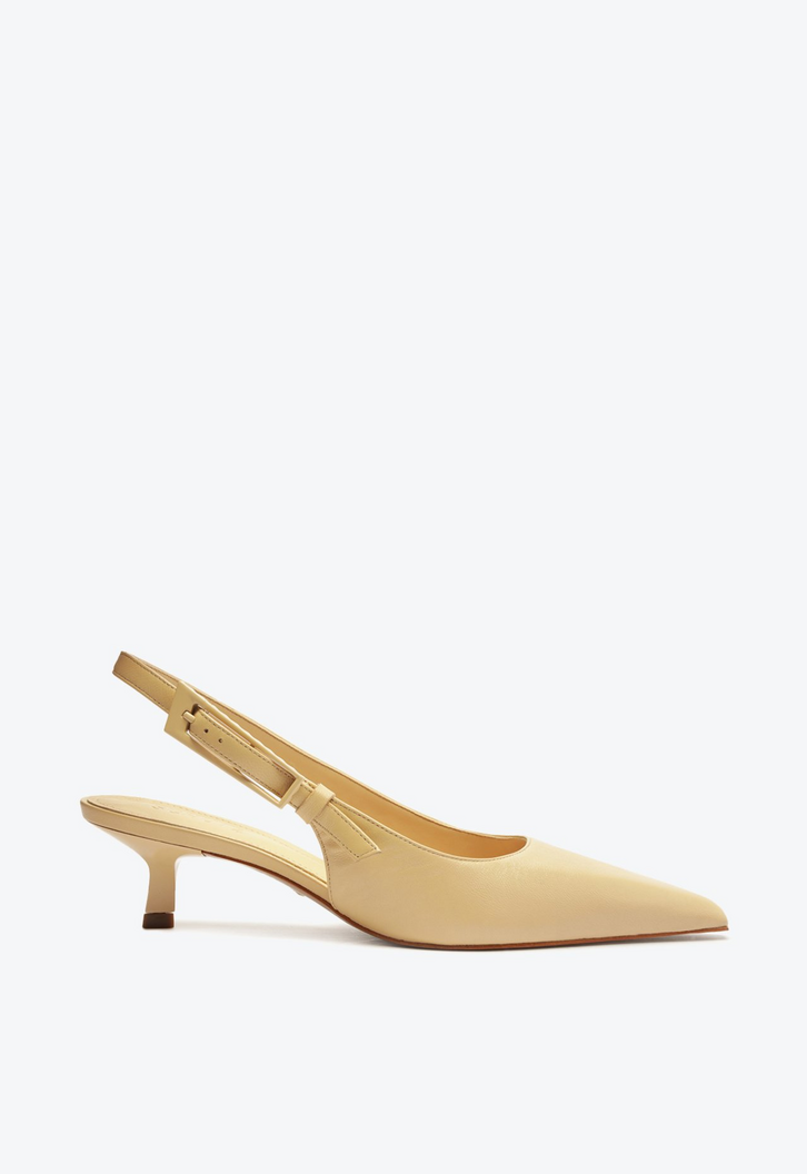 Scarpin Slingback Ciara Pump Mid Couro Nude
