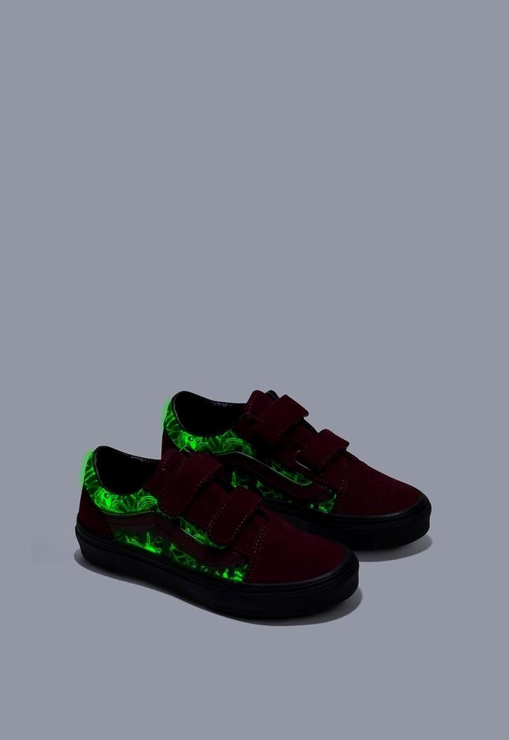 Tênis Old Skool Halloween Glow In The Shadows Black Multi Infantil