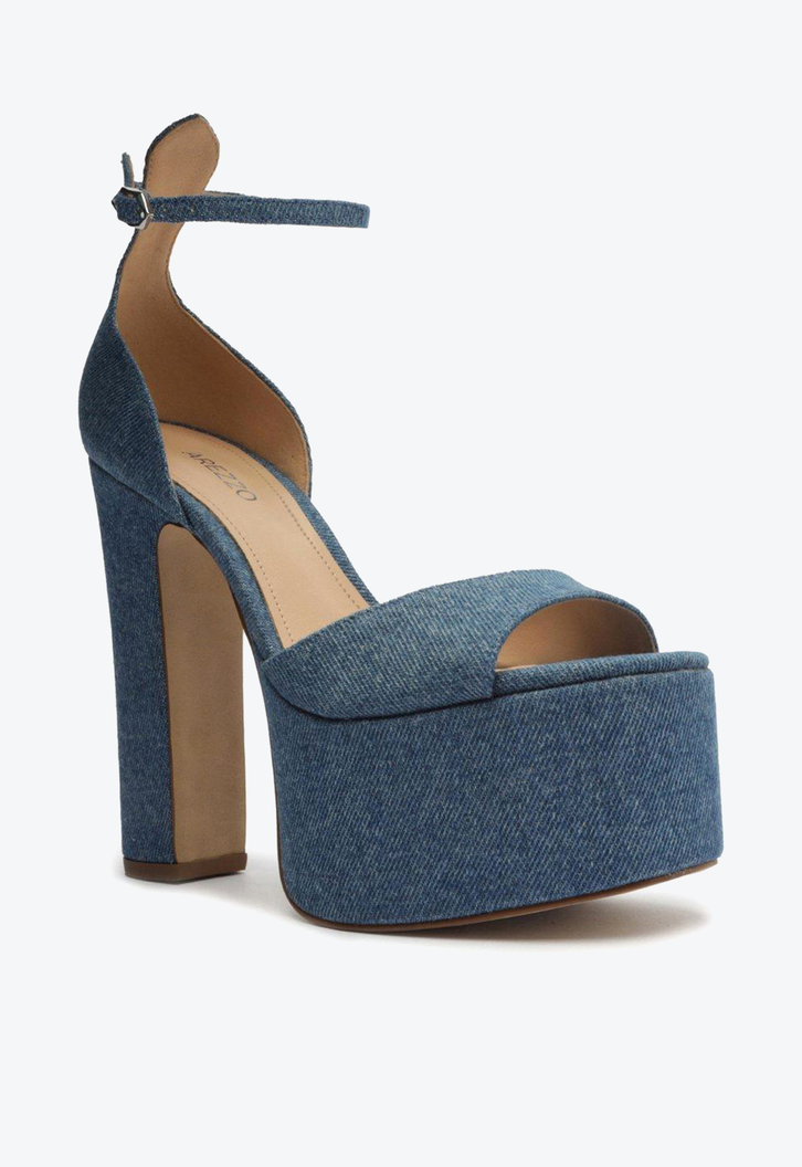 Sandália Meia Pata Azul Jeans Arezzo Madison