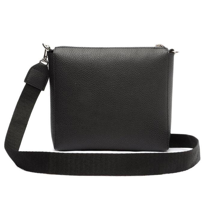 Crossbody Anacapri Preta Média Alça Gorgurão