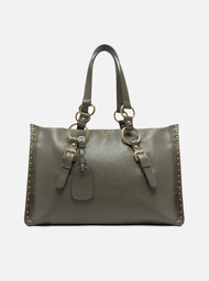Bolsa Shopping Cinza Arezzo Couro Cora Grande
