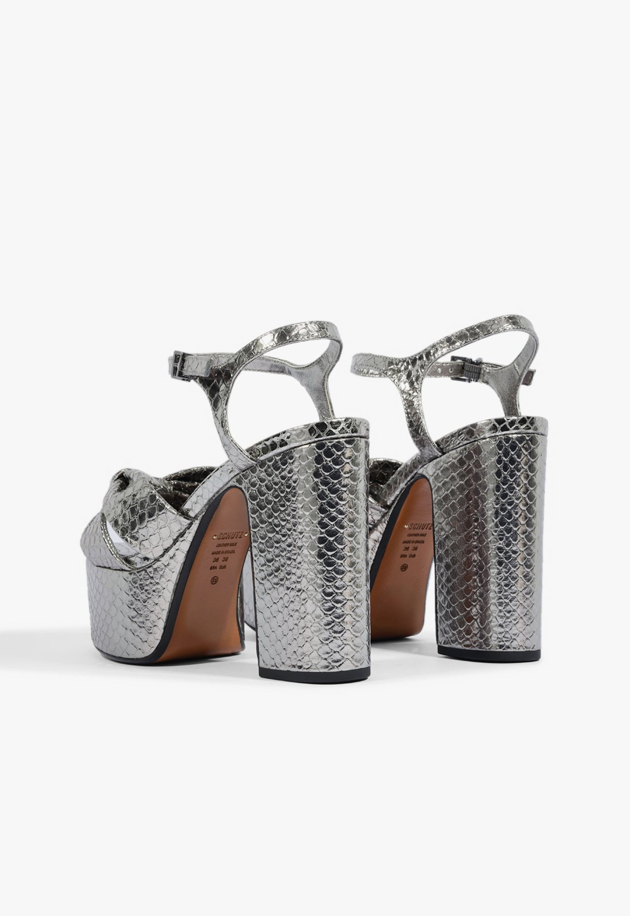 サラキャット Sandália Plataforma Marrom Arezzo Dark Couro Salto Cortiça | ZZ MALL