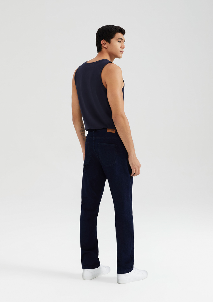 Calça Jeans Azul Hering Básica Reta Com Elastano