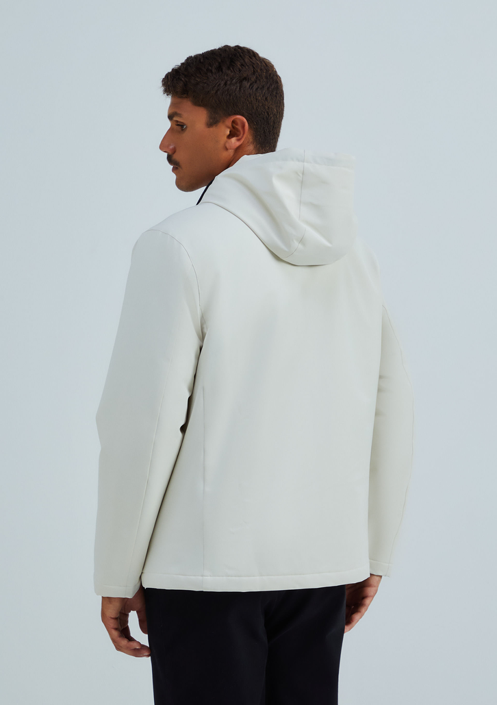 Jaqueta Branca Hering Parka Masculina Com Capuz