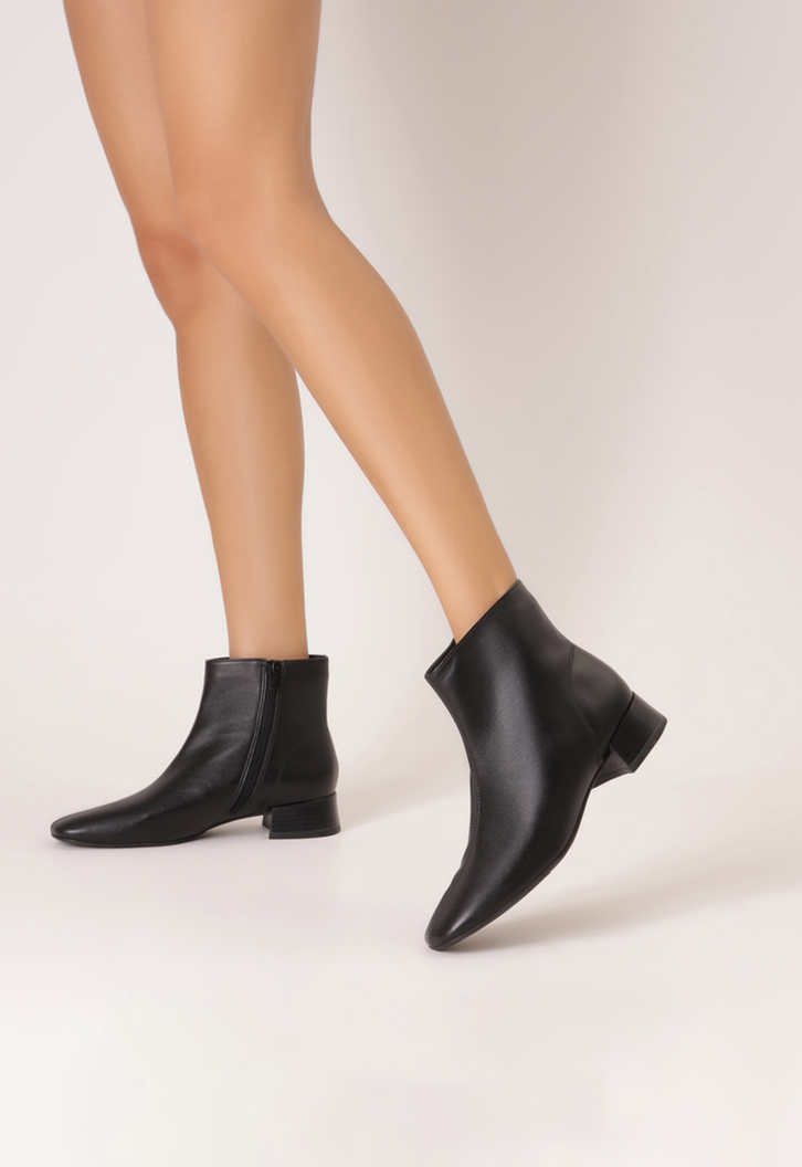 Bota Preta Anacapri Bico Quadrado Salto Bloco