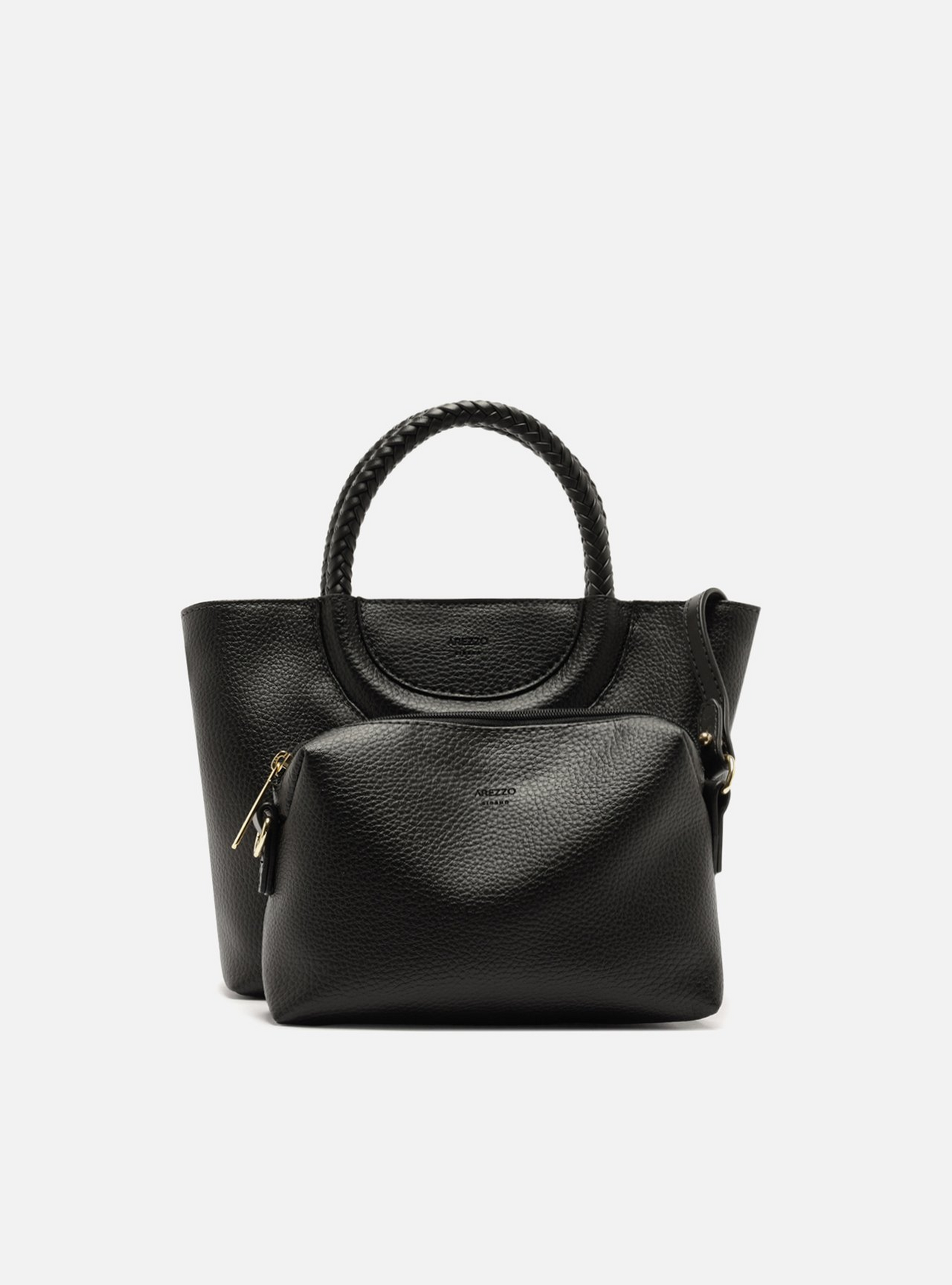 Bolsa Tote Preta Média Alça Trançada | ZZ MALL