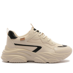 Tênis Branco Chunky Monocromático Bege e Preto
