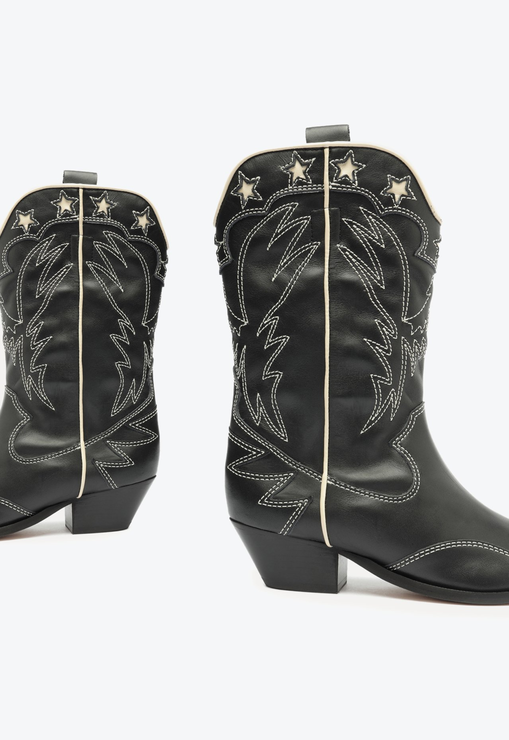 Bota Western S-Cicera Couro Preta