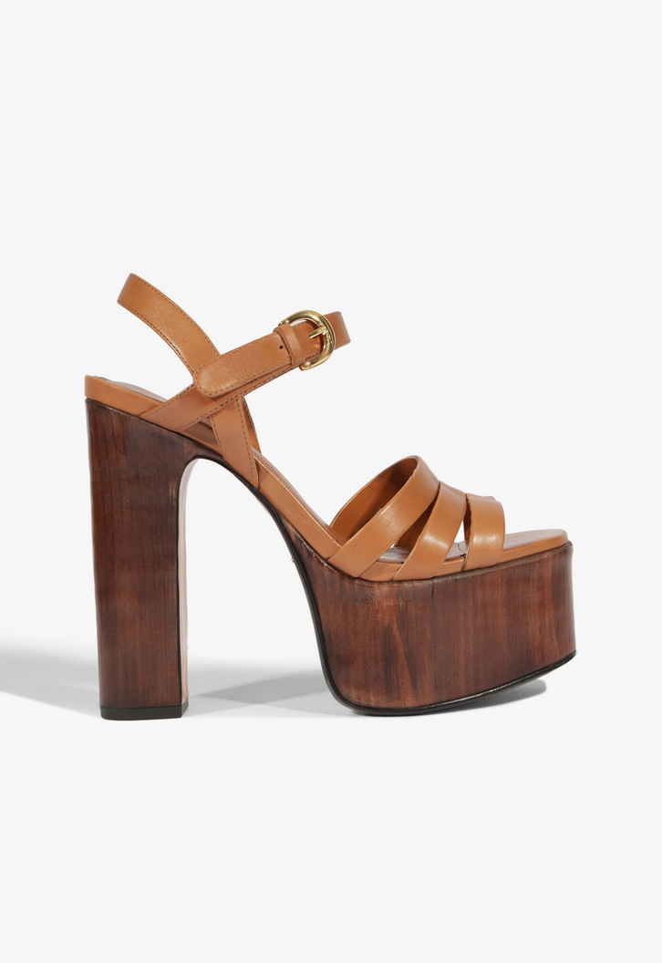 Sandália Meia Pata Wood Couro Marrom | ZZ MALL