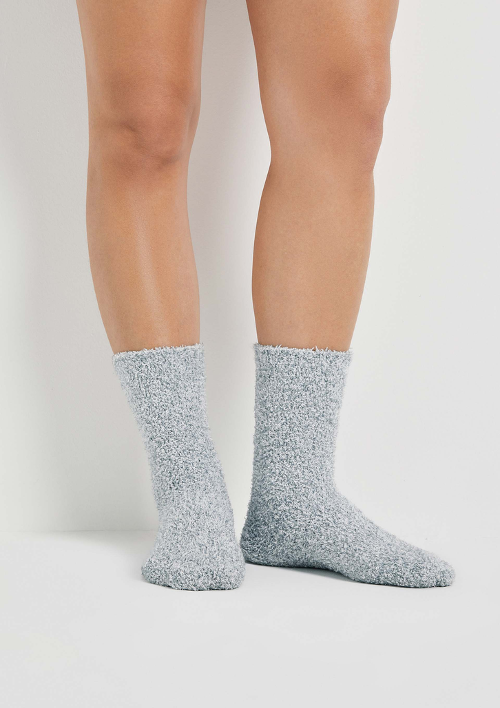 Kit 2 Pares De Meias Cinzas e Rosas Hering Cano Longo Estampadas Em Fleece