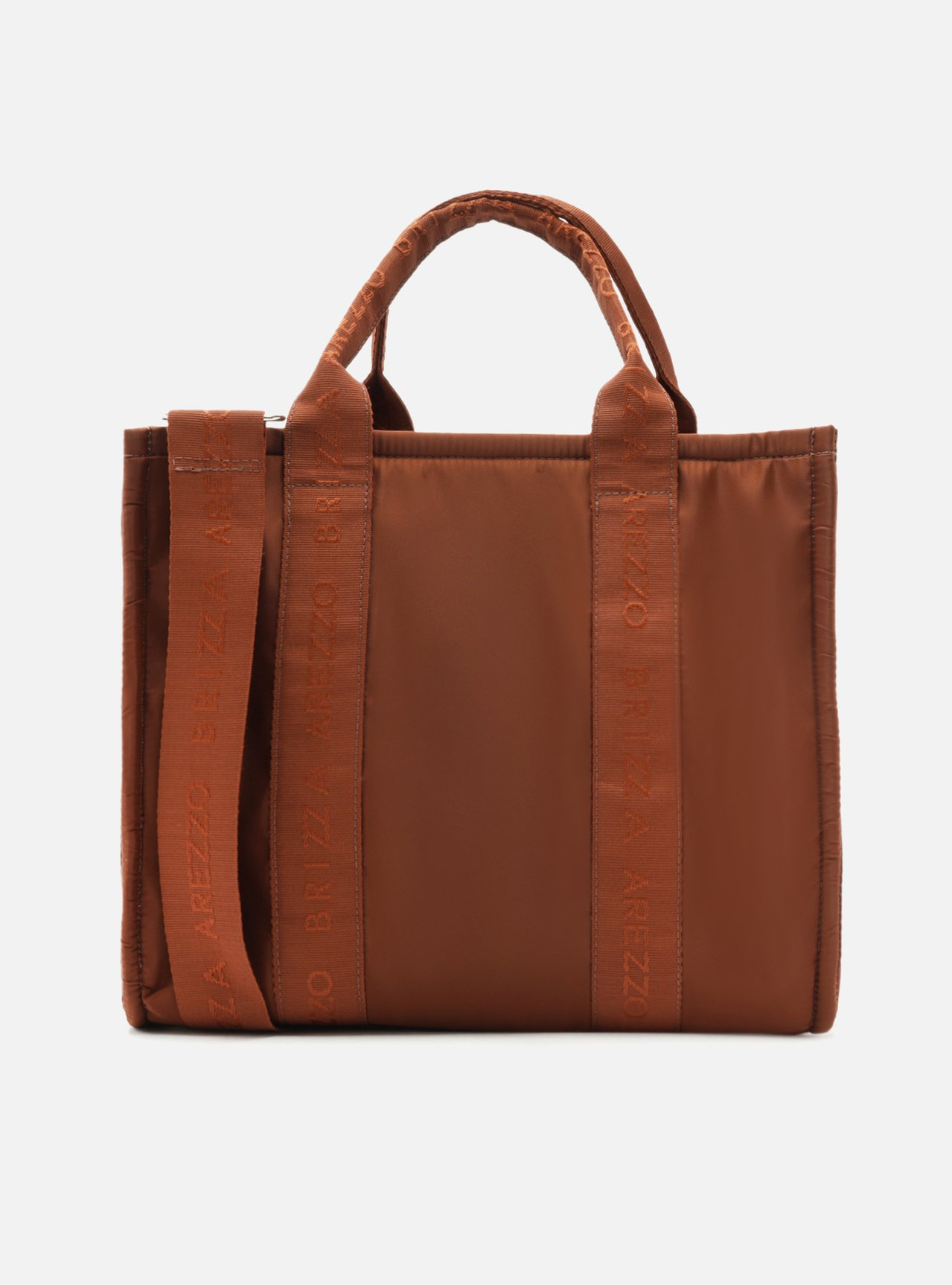 Bolsa Tote Grande Marrom Nylon | ZZ MALL