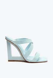 Sandália Mule Azul Schutz Anabela Full Color