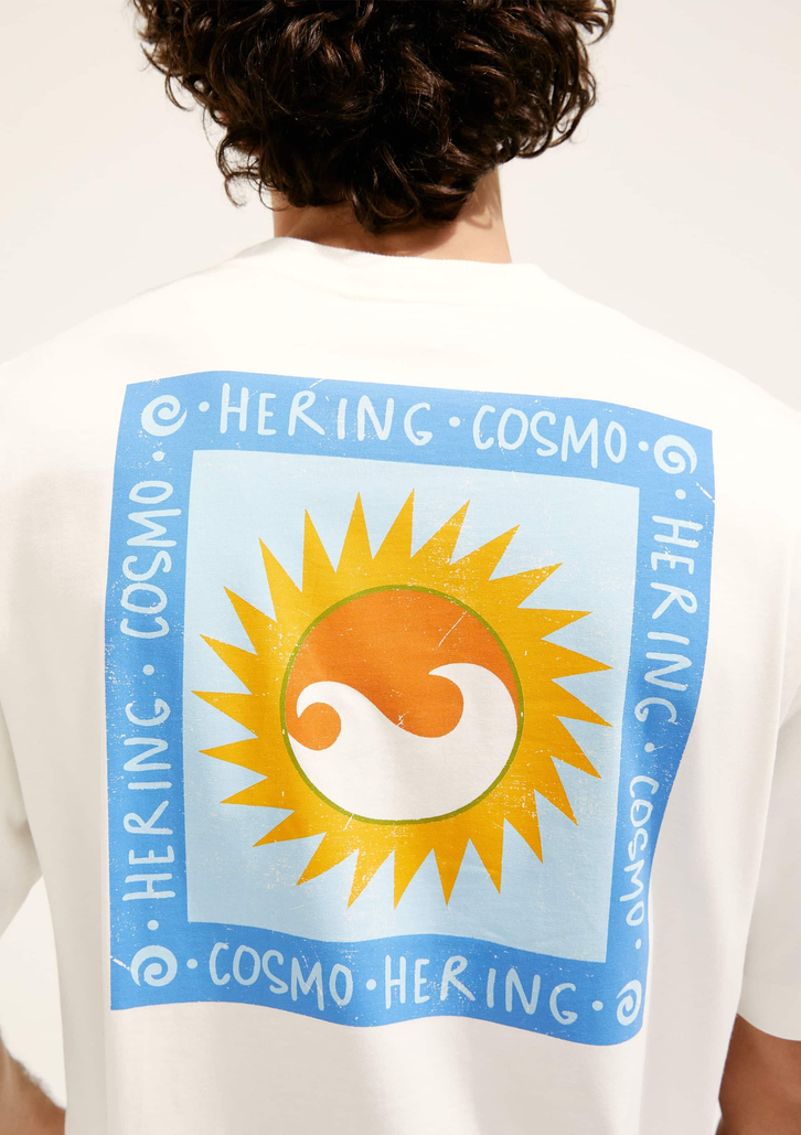 Camiseta Off White Hering Relaxed Com Estampa Costas Hering + Cosmo