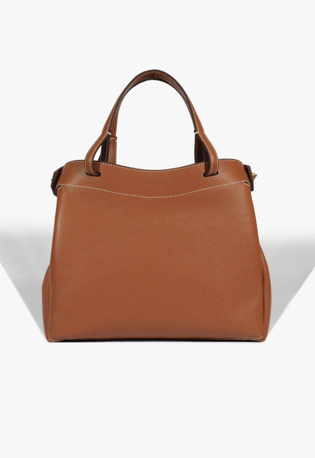 Bolsa Tote Tiracolo Média Couro Marrom | ZZ MALL