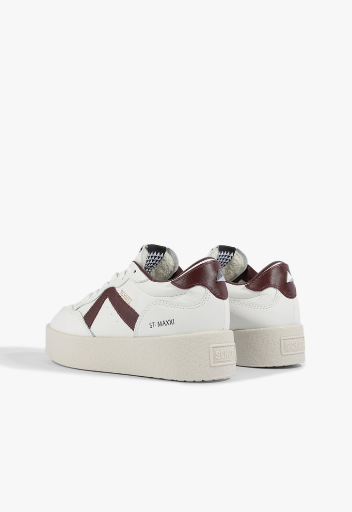 Tênis ST Flatform Couro Branco e Marrom
