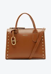 Bolsa Tote Preta Anacapri Média Tachas | ZZ MALL